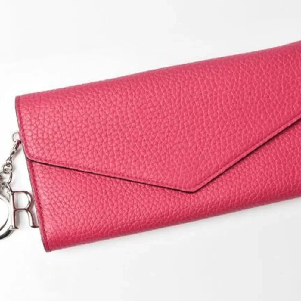 Christian Dior Wallet Long Wallet Diorissimo Bicolor Rose Pink